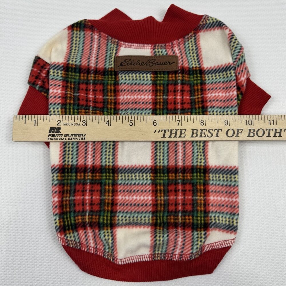 Eddie Bauer Red Plaid Pet Bodysuit Size Small Flannel Family Dog Pajamas NEW - Picture 11 of 13